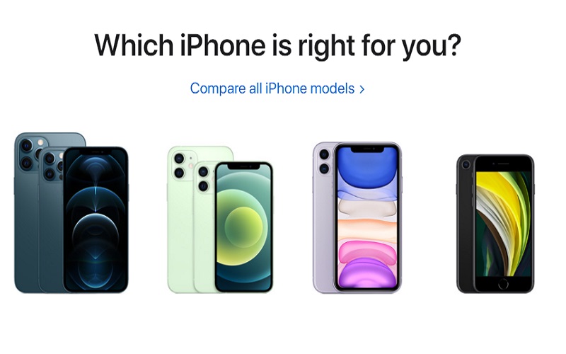 Varian iPhone 12: iPhone Mini, iPhone 12, iPhone Pro, iPhone Pro Max  -  Sumber: Apple.com 