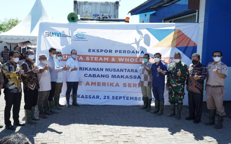 PT Perikanan Nusantara (Persero) melepas ekspor perdana Gurita Steam (ready to eat) dan Gurita whole frozendengan volume 132 ton ke Amerika Serikat. - istimewa
