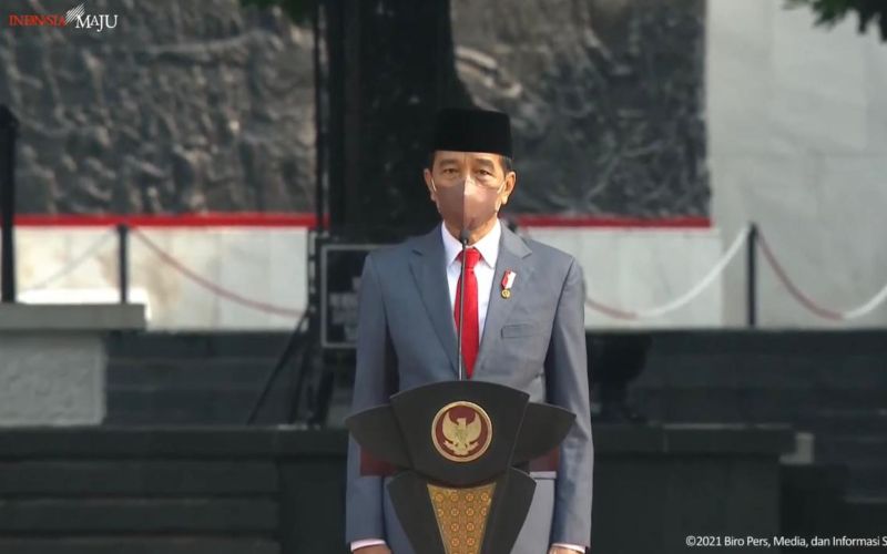 Presiden Joko Widodo menjadi pemimpin Upacara Peringatan Hari Kesaktian Pancasila pada, Jumat (1/10 - 2021), di Monumen Pancasila Sakti, Lubang Buaya, Jakarta Timur / Youtube Sekretariat Presiden