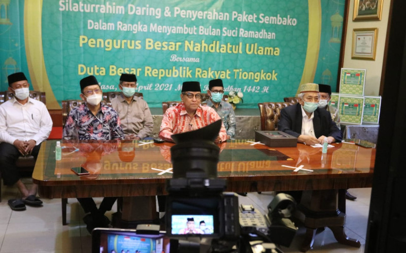 KH Said Aqiel Siradj, Ketua Umum PBNU dan jajarannya. NU merupakan ormas muslim terbesar yang berperan penting di bidang agama, politik dan sosial di Indonesia.  - PBNU