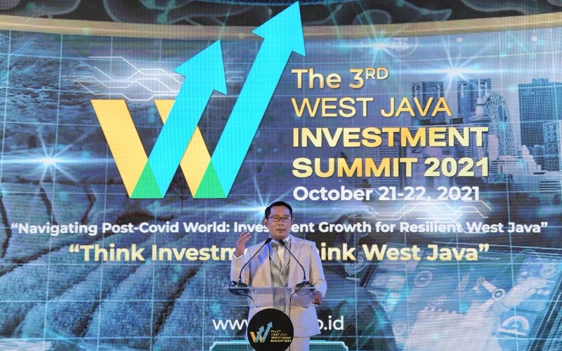 Gubernur Jabar Ridwan Kamil memaparkan keistimewaan Jabar sebagai destinasi investasi dalam ajang WJIS 2021