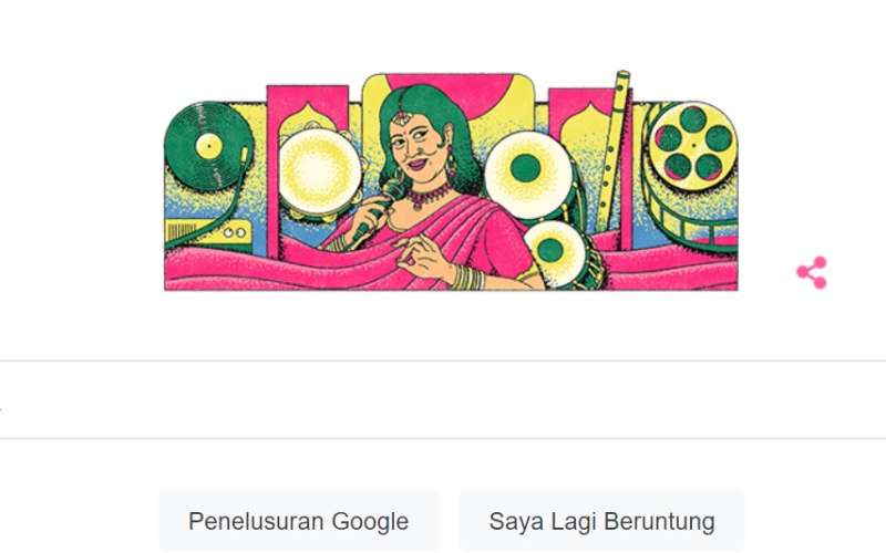 Pedangdut Indonesia Ellya Khadam ada di Google Doodle hari ini. - tangkapan layar