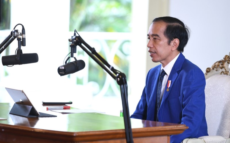 Presiden Joko Widodo menghadiri Konferensi Tingkat Tinggi (KTT) ke-11 ASEAN-PBB yang diselenggarakan secara virtual. - Biro Pers Sekretariat Presiden/Lukas