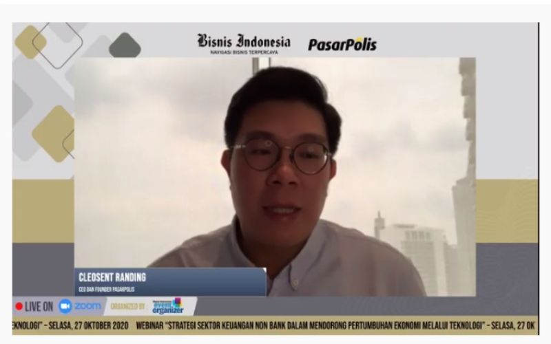 Founder & CEO PasarPolis Indonesia Cleosent Randing saat menjadi narasumber dalam Webinar bertajuk 