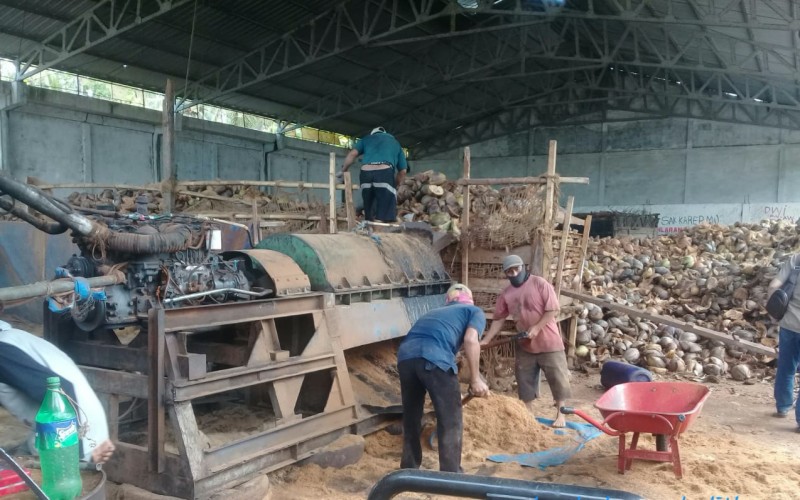 Pabrik pengolahan sabut kelapa di Kabupaten Lampung Timur.  - Istimewa