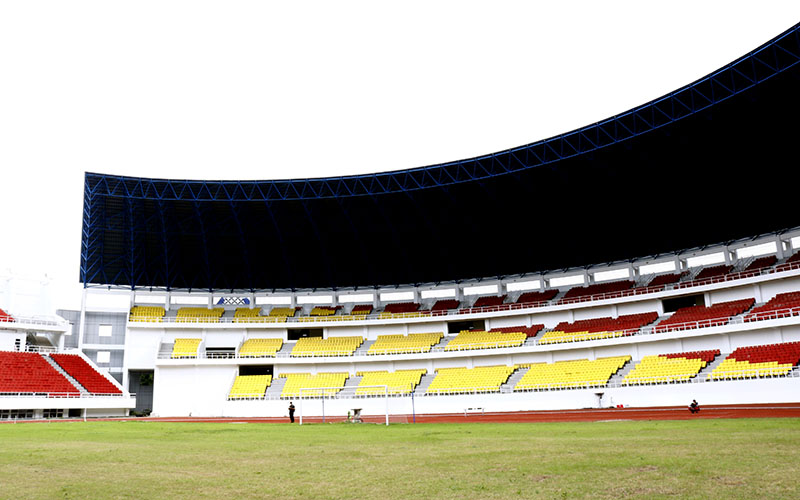 Bagian dalam Stadion Jatidiri, Semarang, setelah direnovasi. - BISNIS - Muhammad Faisal Nur Ikhsan
