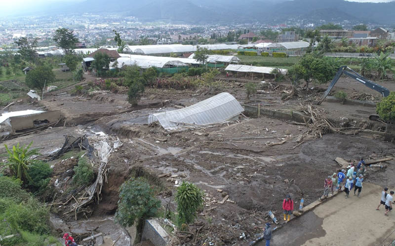 Foto udara Desa Bulukerto usai banjir bandang Kota Batu, Sabtu (6/11 - 2021). Dok. BNPB