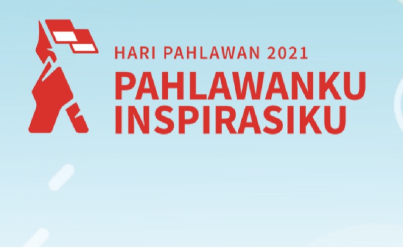 Tangpan layar - Logo Hari Pahlawan 2021. JIBI - Bisnis/Nancy Junita
