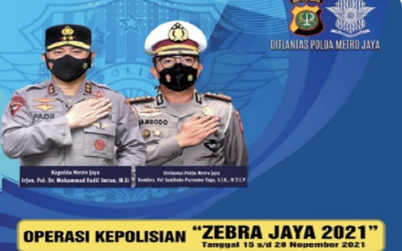 Polda Metro Jaya Gelar Operasi Zebra Jaya 2021 Mulai Hari Ini hingga 28 November 