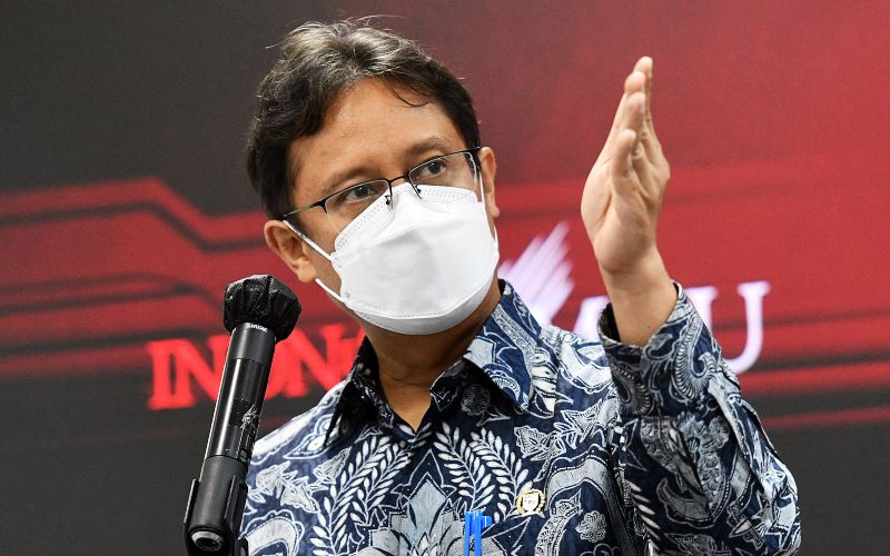 Menkes Budi Gunadi Sadikin memberikan keterangan pers usai Rapat Terbatas, Senin (10/05/2021), di Jakarta - Humas Setkab - Rahmat