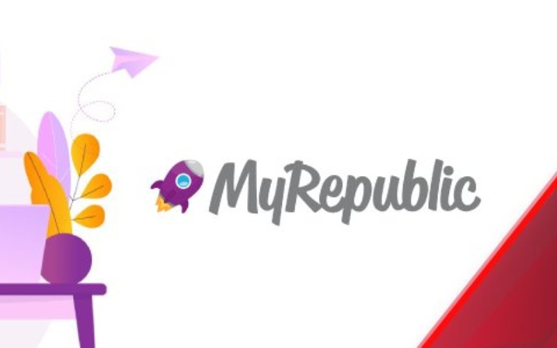 Logo MyRepublic, jenama bisnis Multimedia Grup Sinar Mas lewat entitas uPT Innovate Mas Indonesia and PT Eka Mas Republik. - dssa.co.id