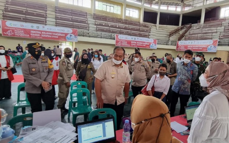 Pembukaan sentra vaksinasi di Kisaran, Kabupaten Asahan, Sumatra Utara, Jumat (26/11/2021).  - Istimewa