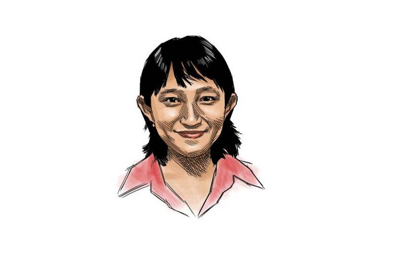 Sketsa wajah wartawan senior Bisnis Indonesia Group Linda Teti Silitonga atau akrab dipanggil Kakak Linda -  Bisnis