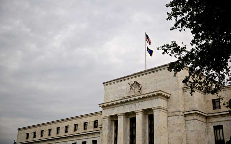 Gedung bank central Amerika Serikat atau The Federal Reserve di Washington, Amerika Serikat, Selasa (13/8/2019). Bloomberg - Andrew Harrer