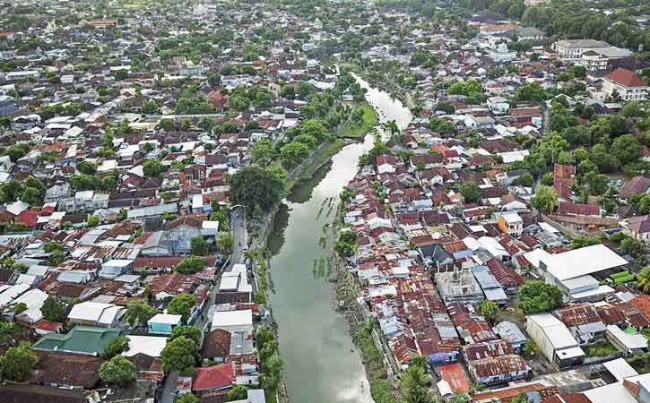 Foto udara daerah Ampenan, Mataram, NTB. - ANTARA/Ahmad Subaidi