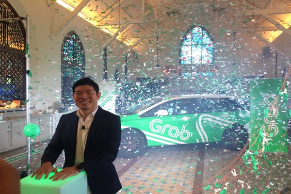 Group CEO and Co-founder Grab Anthony Tan dalam acara Peluncuran Perubahan Merek dan Logo Grab di Singapura, Kamis (28/1/2016). - Bisnis/Fauzul Muna