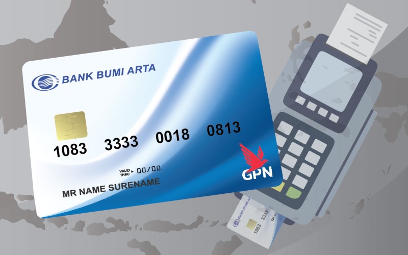 Ilustrasi kartu pembayaran berlogo GPN terbitan PT Bank Bumi Arta Tbk. - www.bankbba.co.id