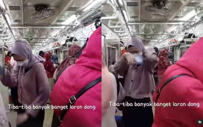 Tangkapan layar video penumpang KRL Jakarta-Bogor diserang ribuan laron yang masuk ke gerbong kereta - Instagram/net2netnews,iniokta.