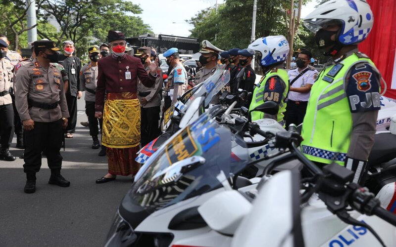 Apel Gelar Pasukan Operasi Kepolisian Terpusat Lilin Candi 2021 di Jalan Pahlawan, Semarang, Kamis (23/12/2021). - Istimewa.