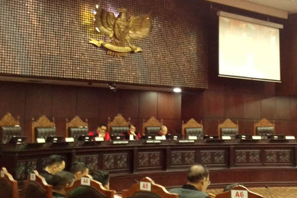 Sidang pemeriksaan pendahuluan sengketa pilkada 2018 di Mahkamah Konstitusi Jakarta, Kamis (26/7/2018). - Bisnis/Samdysara Saragih