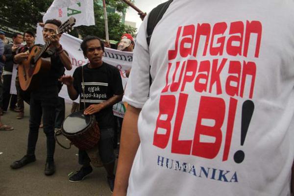 Demo mengingatkan korupsi Bantuan Likuiditas Bank Indonesia (BLBI). - Jibiphoto