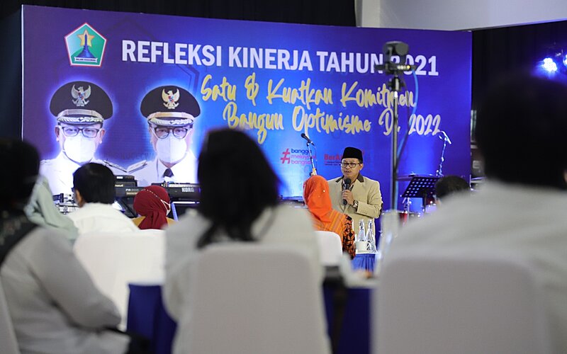 Wali Kota Malang, Sutiaji, pada Refleksi Kinerja 2021 dan Outlook 2022 di Gedung Islamic Center, Rabu (5/1/2022). - Istimewa