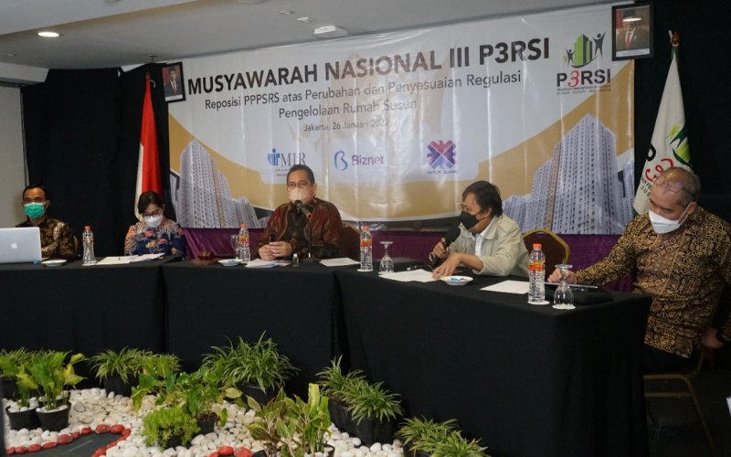 Diskusi interaktif bertajuk Reposisi PPPSRS atas Perubahan dan Penyesuaian Regulasi Pengelolaan Rusun yang menjadi rangkaian acara Musyawarah Nasional III P3RSI, Rabu, 26 Januari 2021. - Istimewa