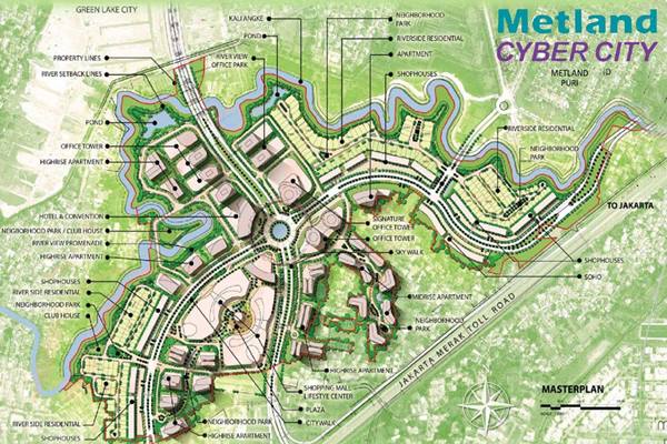 Peta proyek pengembangan Metland Cyber City - Ilustrasi/www.kaylerealty.com