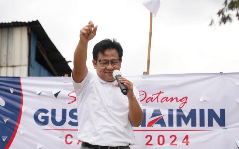 Muhaimin Iskandar saat meresmikan posko pemenangan Maju Bersama Rakyat (Mabes Rakyat) Gus Muhaimin di Jalan Laswi Kota Bandung.