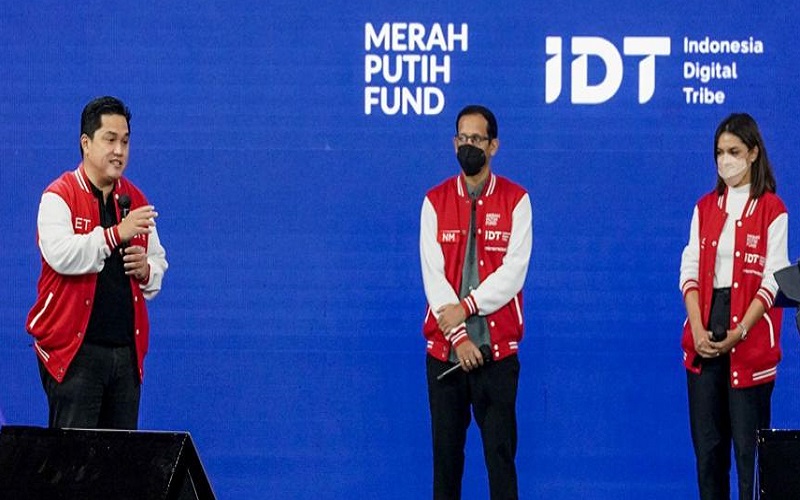 Menteri BUMN Erick Thohir saat menghadiri peresmian Gerakan Akselerasi Generasi Digital di Jakarta Convention Center yang disiarkan secara daring, Rabu (15/12/2021). - Istimewa