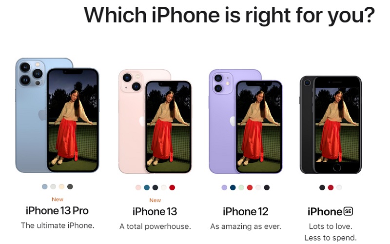 iPhone 13 pro, iPhone 13, iPhone 12, iPhone SE