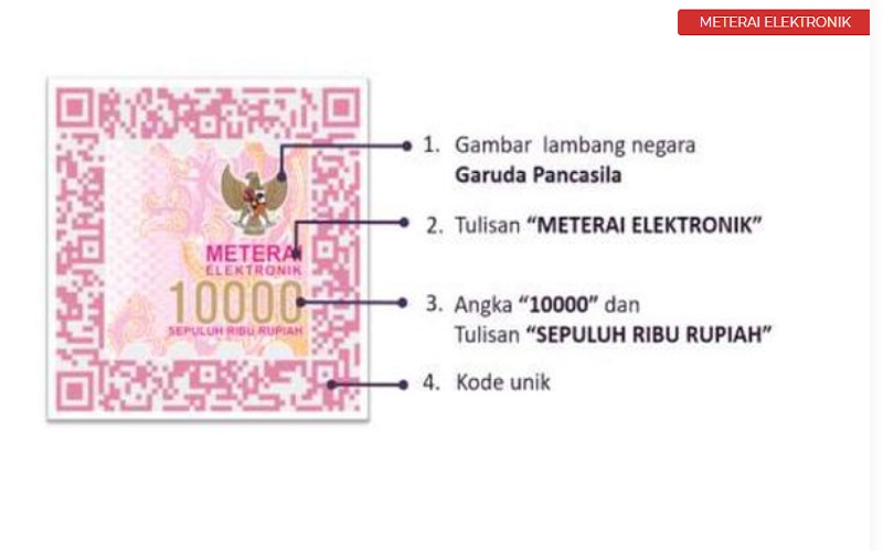 Penampakan meterai elektronik Rp10 ribu yang diluncurkan Kementerian Keuangan RI - Indonesia.go.id