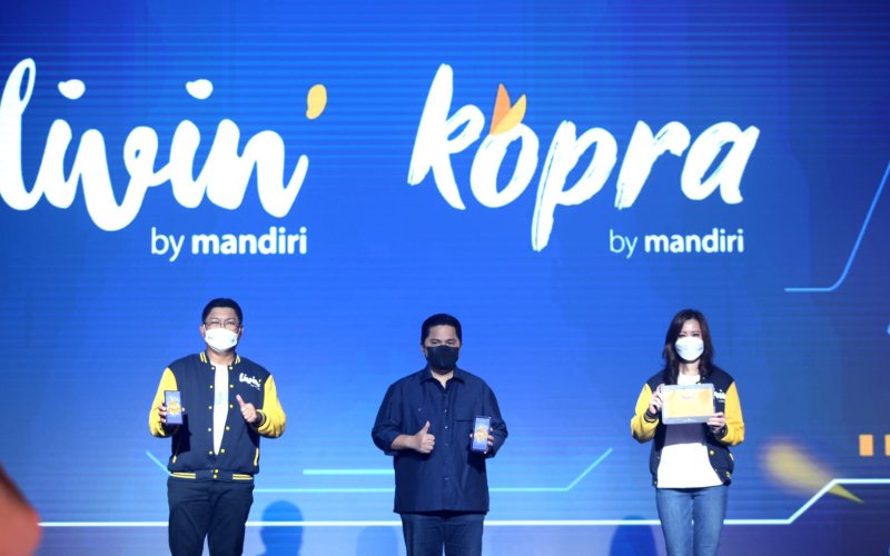 Peluncuran Livin' by Mandiri dan Kopra by Mandiri.  - Istimewa