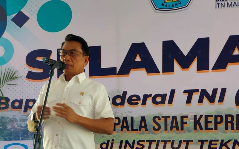 Kepala Staf Kepresidenan (KSP), Moeldoko, saat meresmikan PLTS ITN Malang, Rabu (23/3/2022). - Istimewa