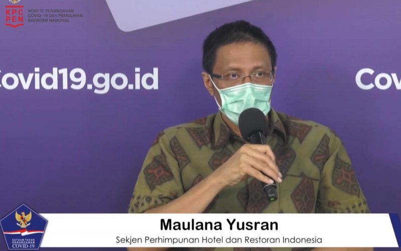 Sekjen Perhimpunan Hotel dan Restoran Indonesia (PHRI) Maulana Yusran/ Youtube BNPB Indonesia