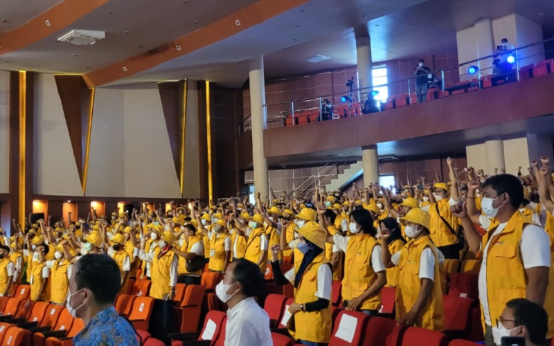 Inagurasi 1.249 Petani Milenial di Auditorium IPB, Bogor, Kamis (24/3/2022). - Bisnis