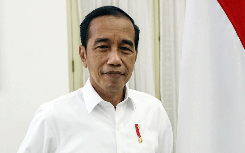 Presiden Joko Widodo (Jokowi) di Istana Bogor, Jawa Barat, Kamis (8/1/2022). Bisnis - Fanny Kusumawardhani