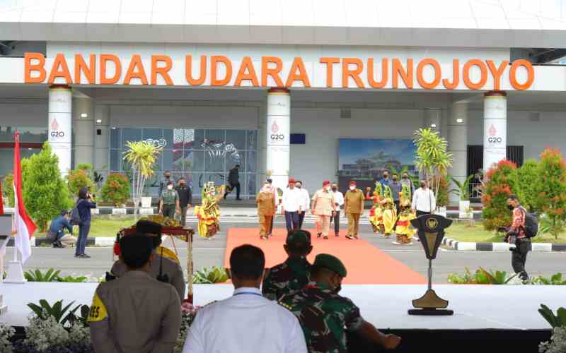 Peresmian Bandara Trunojoyo di Sumenep Madura oleh Presiden Joko Widodo, Rabu (20/4/2022).  - Dok. Pemprov Jatim