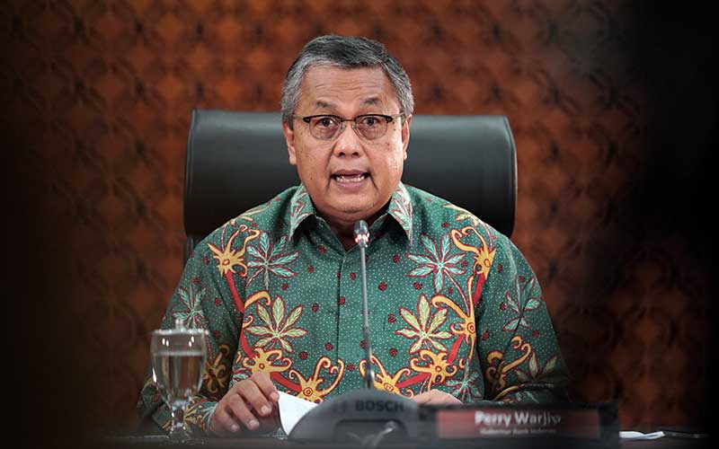 Gubernur Bank Indonesia Perry Warjiyo memberikan keterangan melalui streaming di Jakarta, Selasa (14/4 - 2020). Dok. Bank Indonesia