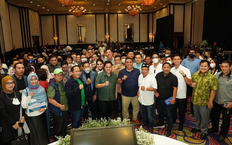 Menteri BUMN Erick Thohir bersilaturahmi dengan para pengusaha di Jawa Barat.