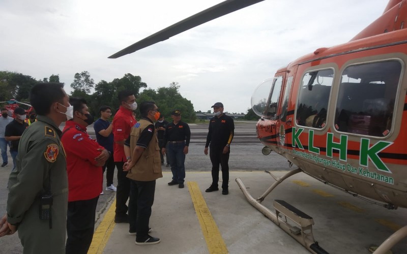 KLHK menempatkan helikopter di Provinsi Riau guna mengantisipasi kebakaran hutan dan lahan. - Istimewa