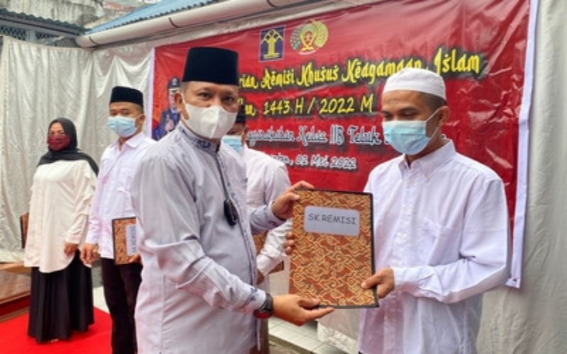 Warga binaan pemasyarakat di Riau mendapatkan remisi khusus Lebaran 2022. Istimewa