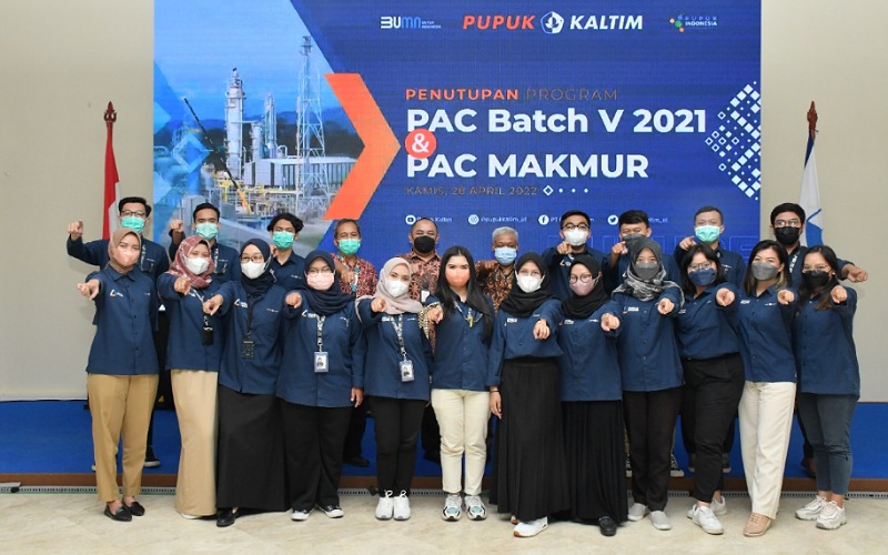 PT Pupuk Kalimantan Timur (PKT) secara resmi menutup program Pupuk Kaltim Apprentice Challenge (PAC) Batch 5 dan PAC MAKMUR tahun 2021, Kamis (28/4/2022). - JIBI/Istimewa