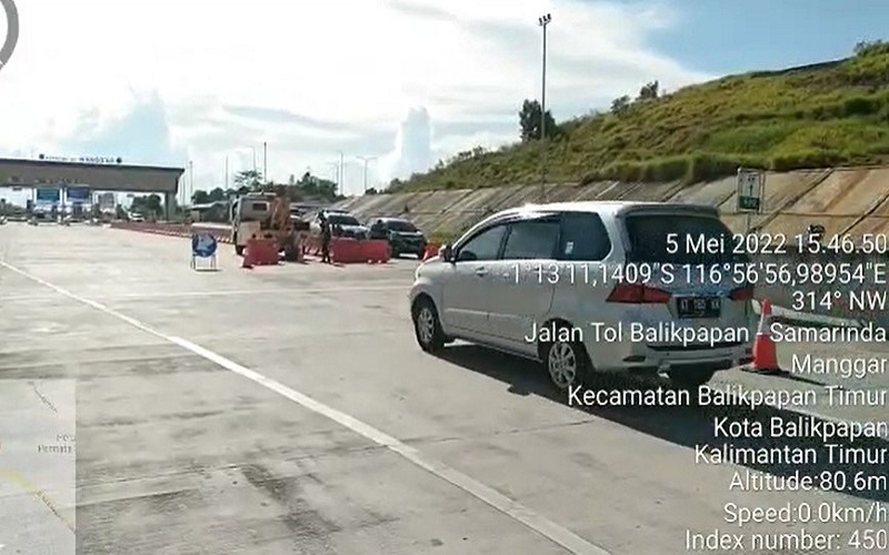 Pantauan arus lalu-lintas di Tol Balikpapan-Samarinda dari Gerbang Tol Manggar. - Istimewa