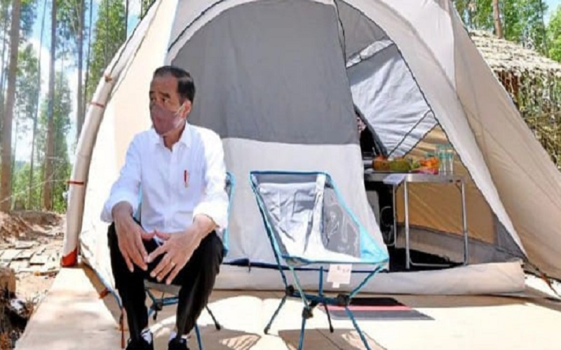 Tangkapan layar - Presiden Joko Widodo menginap sehari di IKN Nusantara, Senin (14/3/2022). JIBI - Bisnis/Nancy Junita @jokowi