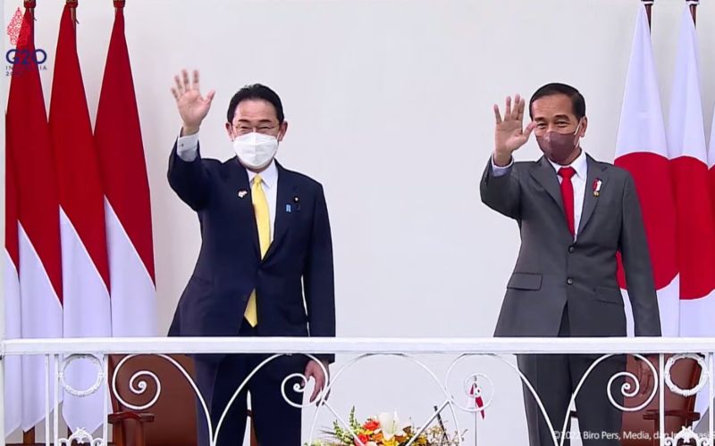 Presiden Joko Widodo (Jokowi) dan Perdana Menteri Jepang Fumio Kishida, di Istana Kepresidenan Bogor, Jabar, Jumat (29/4/2022) sore.  - Tangkapan Layar Youtube Setpres