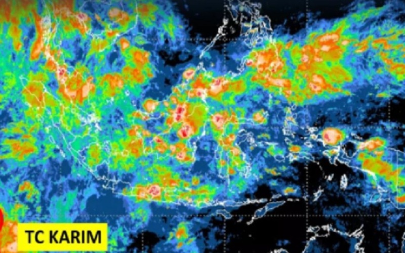 Siklon tropis Karim terpantau di wilayah Banten dan akan mennguat serta menjauhi Indonesia, Senin (9/5/2022). JIBI - Bisnis/Nancy Junita @infobmkg