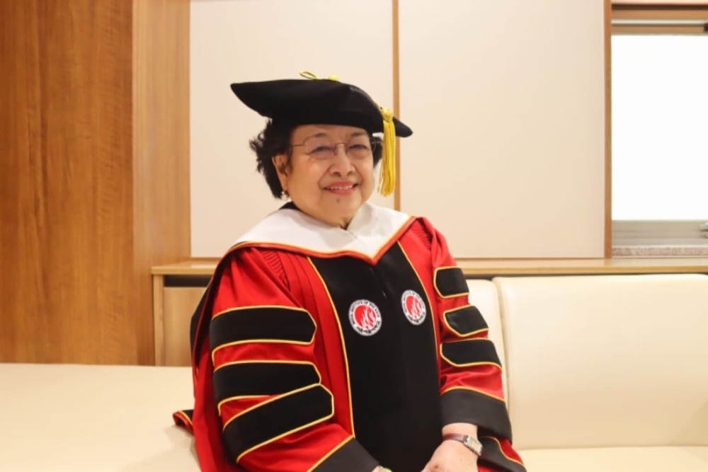 Ketua Umum PDIP Megawati Sukarnoputri menerima menerima gelar Profesor Kehormatan dari Seoul Institute of the Arts (SIA) di Seoul Korea Selatan, Rabu (11/5/2022). - Istimewa