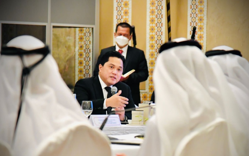 Menteri BUMN Erick Thohir menyebut sejumlah BUMN akan kecipratan investasi dari Uni Arab Emirate (UAE) senilai US18 miliar. -  Istimewa.
