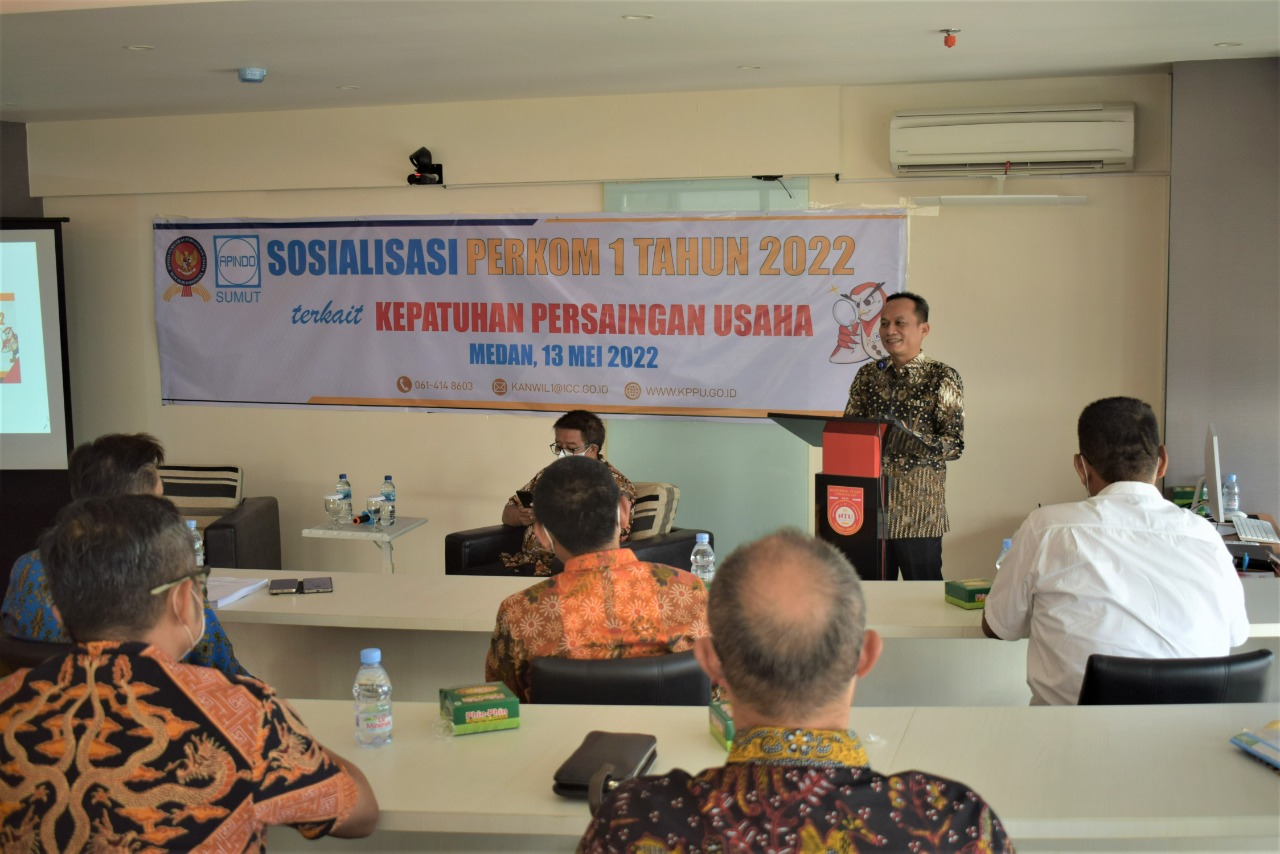 Acara sosialisasi Peraturan KPPU Nomor 1 Tahun 2022 tentang Program Kepatuhan Persaingan Usaha yang digelar KPPU bersama APINDO di Kota Medan, Sumatra Utara, Jumat (13/5/2022). - Istimewa